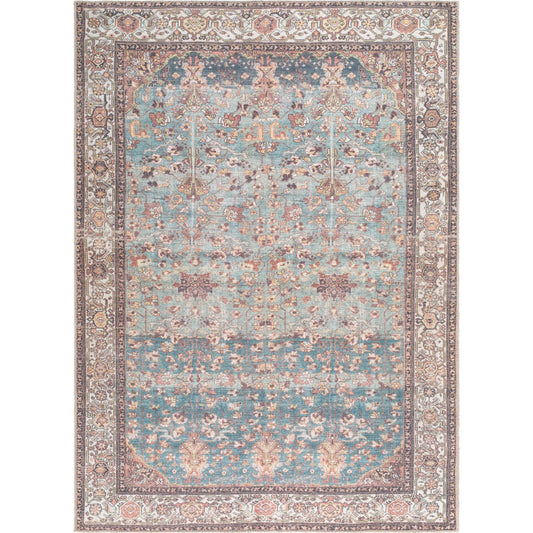 001 SI-2245633,SI-2245635,SI-2245636,SI-2245637,SI-2245638 | Primary Silo | Amelie 533471 Rug by Livabliss in pale blue, teal, cream, brown, black, orange. Made from polyester in a unique style.