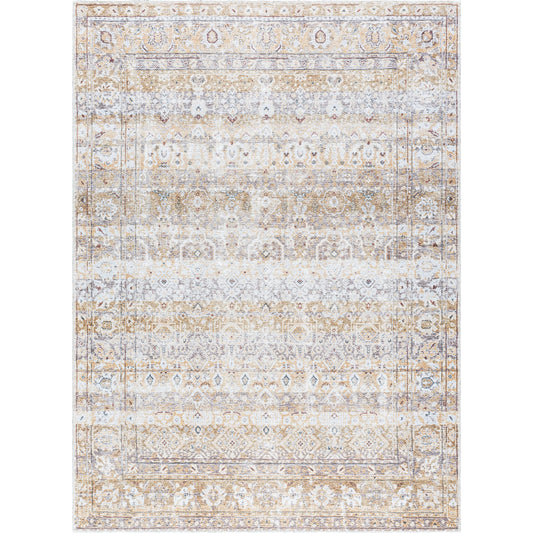 Amelie AML-2400 Rug by Livabliss in beige, light brown, cream, charcoal, dark brown, seafoam. Made from polyester in a unique style.