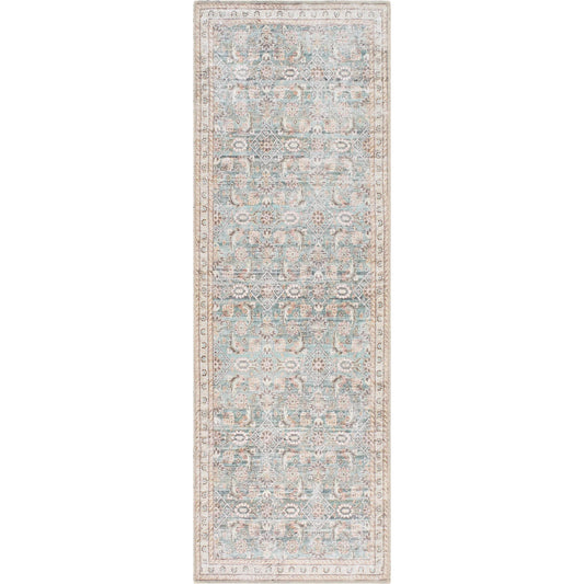 Amelie 533507 Rug by Livabliss in pale blue, teal, deep teal, cream, brown, tan. Made from polyester in a unique style.