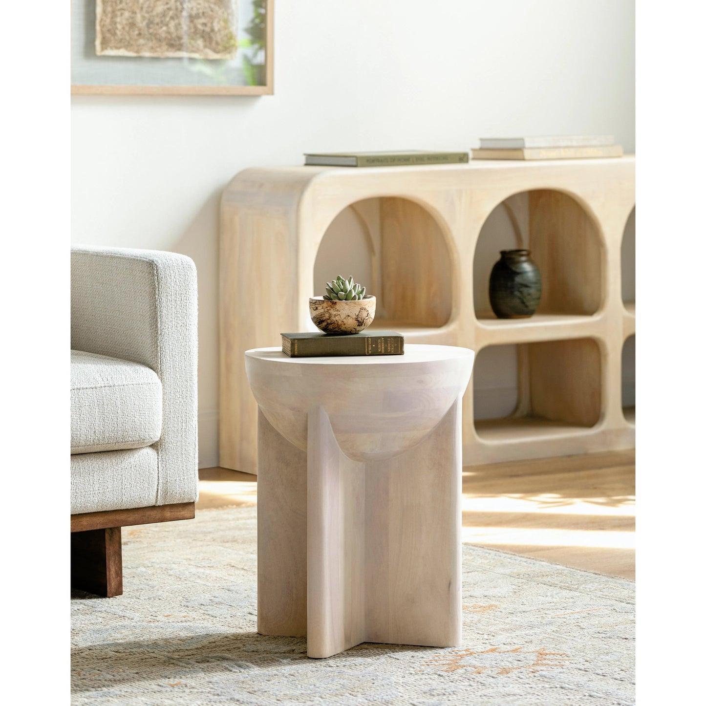 003 SI-2164809 | Lifestyle | Amari End Table - 532017 by Surya in ivory. Made from mango wood in a transitional style.