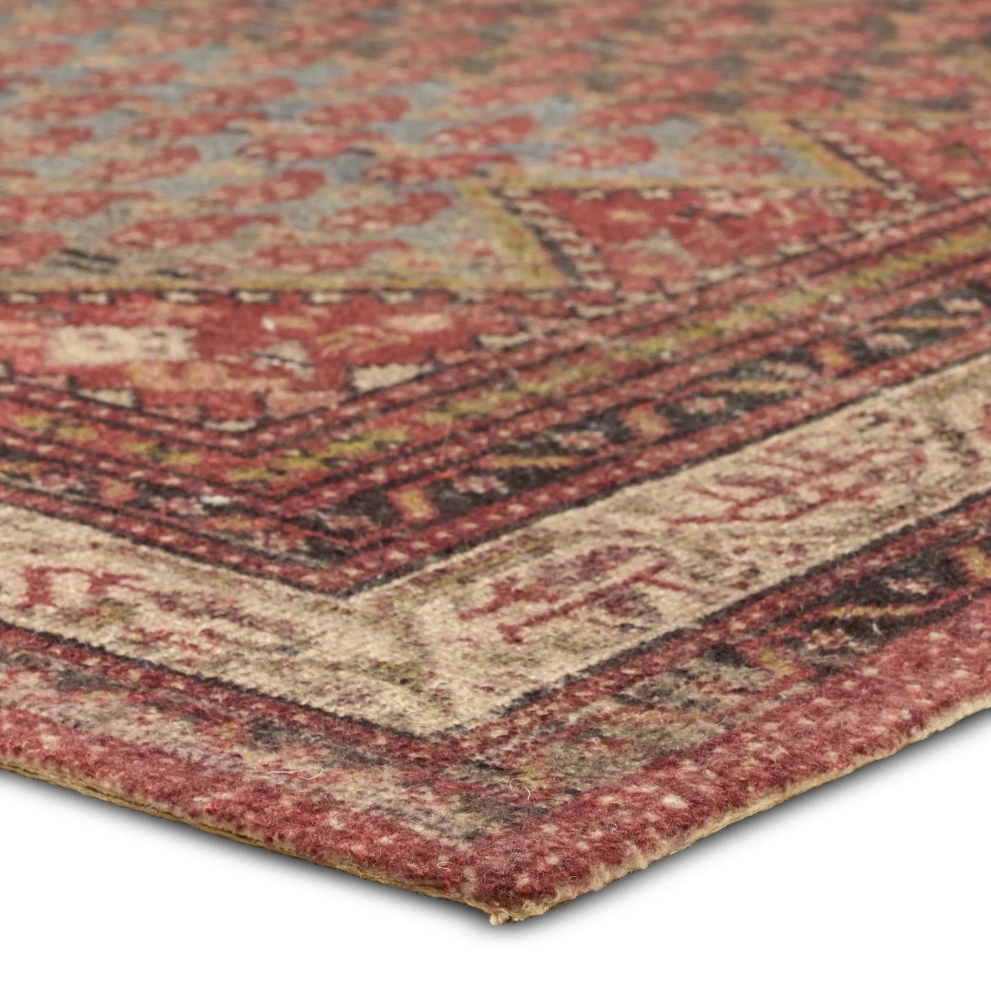 002 SI-2449304,SI-2449305,SI-2449306,SI-2449307,SI-2449308 | Closeup | Amata By House Sprucing AMT02 Rug by Jaipur Living in red, blue. Made from 100% pet yarn in a unique style.