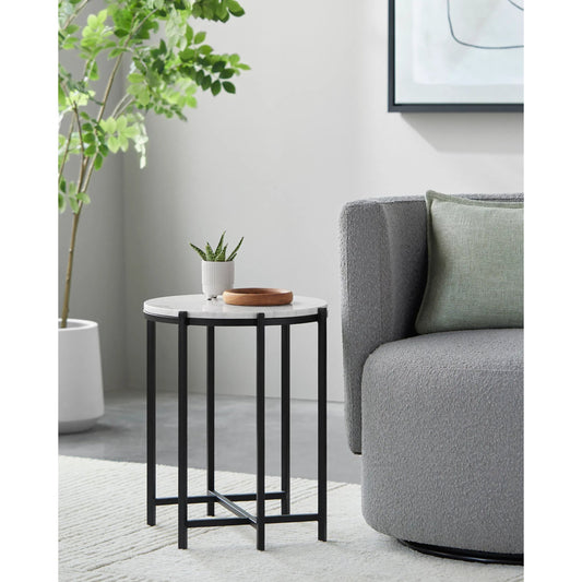 Anaya - 24738 by Livabliss in white and powder coatednatural. Made from top: marble, base: metal in a modern style.