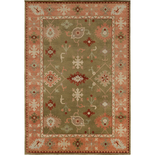 Anastacia Rug - 1127 by Surya in burnt orange, sage, rust, olive, seafoam. Made from 100% new zealand wool in a unique style.