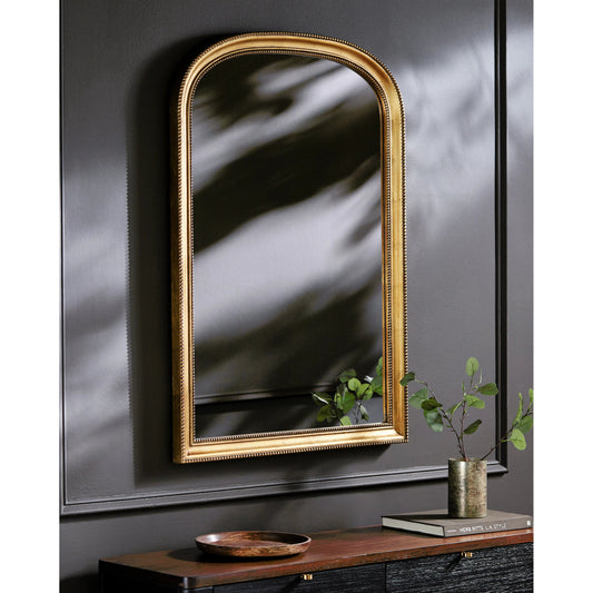 Nalanda Mantel Mirror - 535593 by Surya in antiqued. Made from manufactured wood in a modern style.