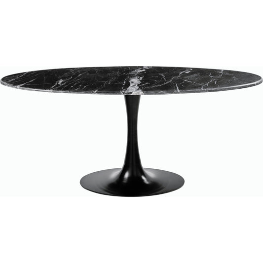Anatalia Dining Table by Surya in black and powder coatedpolished. Made from marble, metal in a modern style.