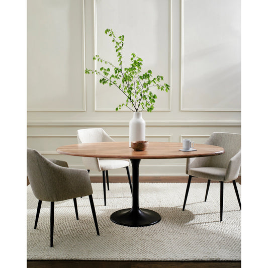Anatalia Dining Table - 500572 by Surya in black, brown and natural, black. Made from top: acacia, base: metal in a modern style.