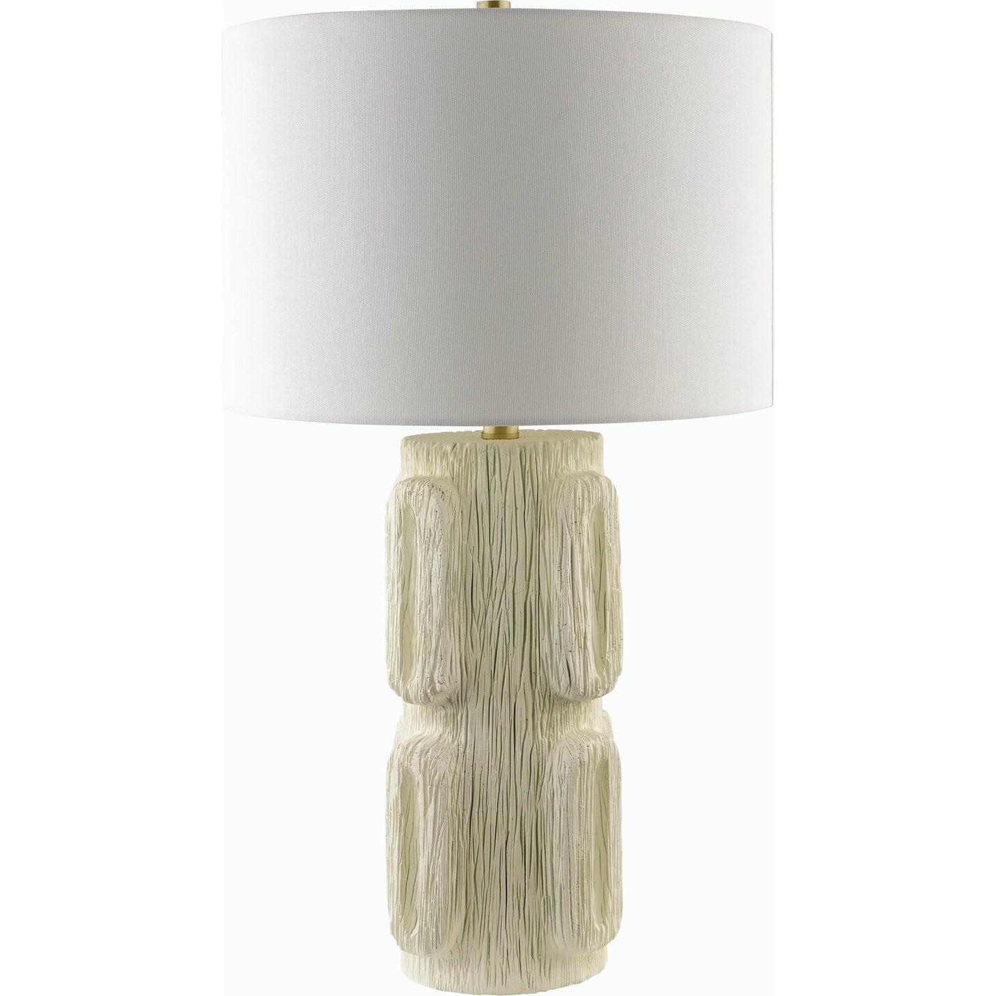 001 SI-2165562 | Primary Silo | Antomi Accent Table Lamp by Livabliss in body: ivory, shade: white, finial: metallic - bronze, harp: metallic - brass, cord: translucent and paintedplated. Made from resin, linen, iron in a modern style.