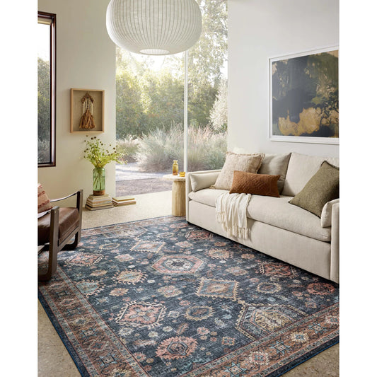 Anniston ANS-03 Rug by Loloi in denim, sunset. Made from 100% polyester face in a unique style.