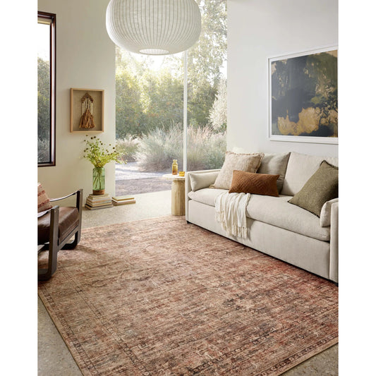 Anniston ANS-06 Rug by Loloi in clay, charcoal. Made from 100% polyester face in a unique style.