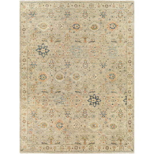 Anatolia Rug - 29818 by Surya in dark blue, rust, taupe, dark brown, charcoal, light beige. Made from 100% wool in a unique style.