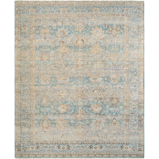 Anatolia Rug - 496517 by Surya in sky blue, sandstone, ivory, taupe, slate gray. Made from face: 100% wool, warp: 100% cotton in a unique style.