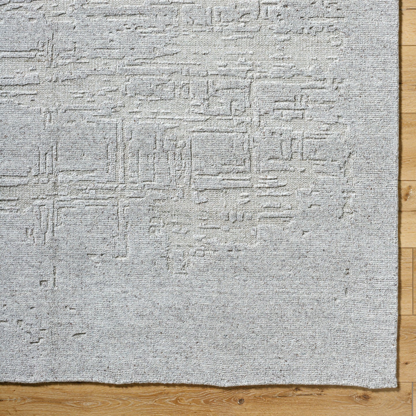 005 SI-2165585,SI-2165586,SI-2165587,SI-2165588,SI-2165589 | Closeup | Arbora Rug by Surya in slate, sterling grey, metallic - silver, light silver. Made from wool, rayon in a unique style.