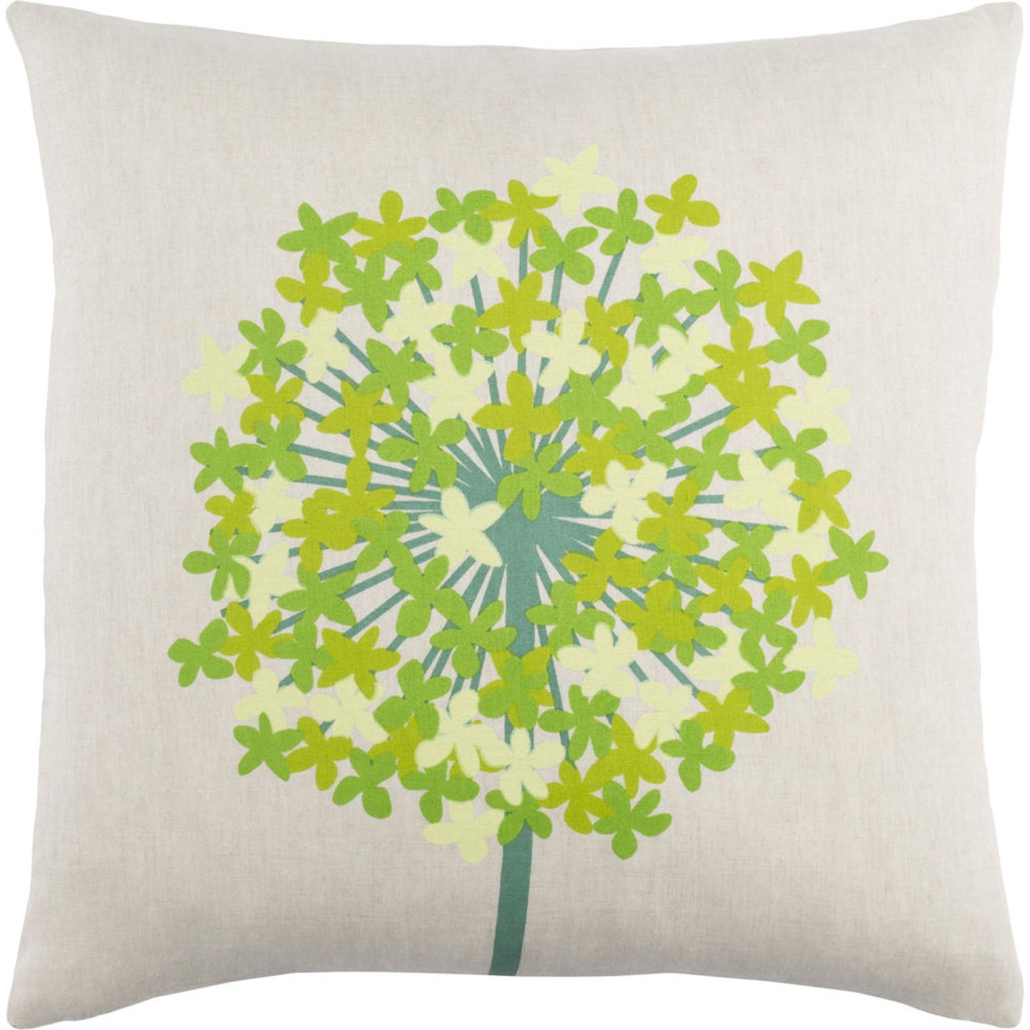 001 S-228253,S-228254,S-228255,S-228256 | Additional Silo | Agapanthus Pillow - 6785 by Surya in teal, grass green, lime, beige. Made from 55% linen, 45% cotton in a cottage & farmhouse style.