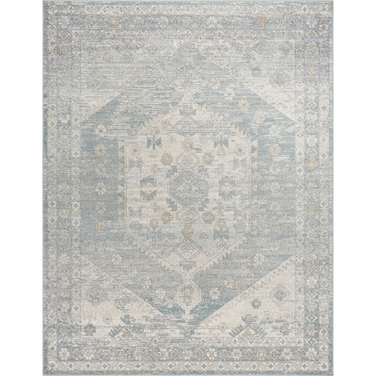 Alpharetta Rug - 494423 by Livabliss in light beige, cream, medium gray, blue, charcoal, amber. Made from polypropylene in a unique style.