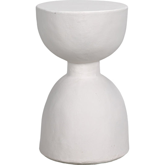 Hourglass Stool by Noir in white fiber cement. Made from fiber cement in a eclectic & global style.