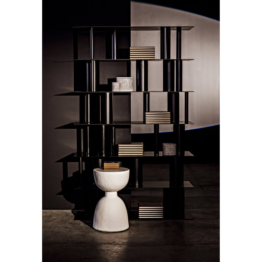 Hourglass Stool by Noir in white fiber cement. Made from fiber cement in a eclectic & global style.