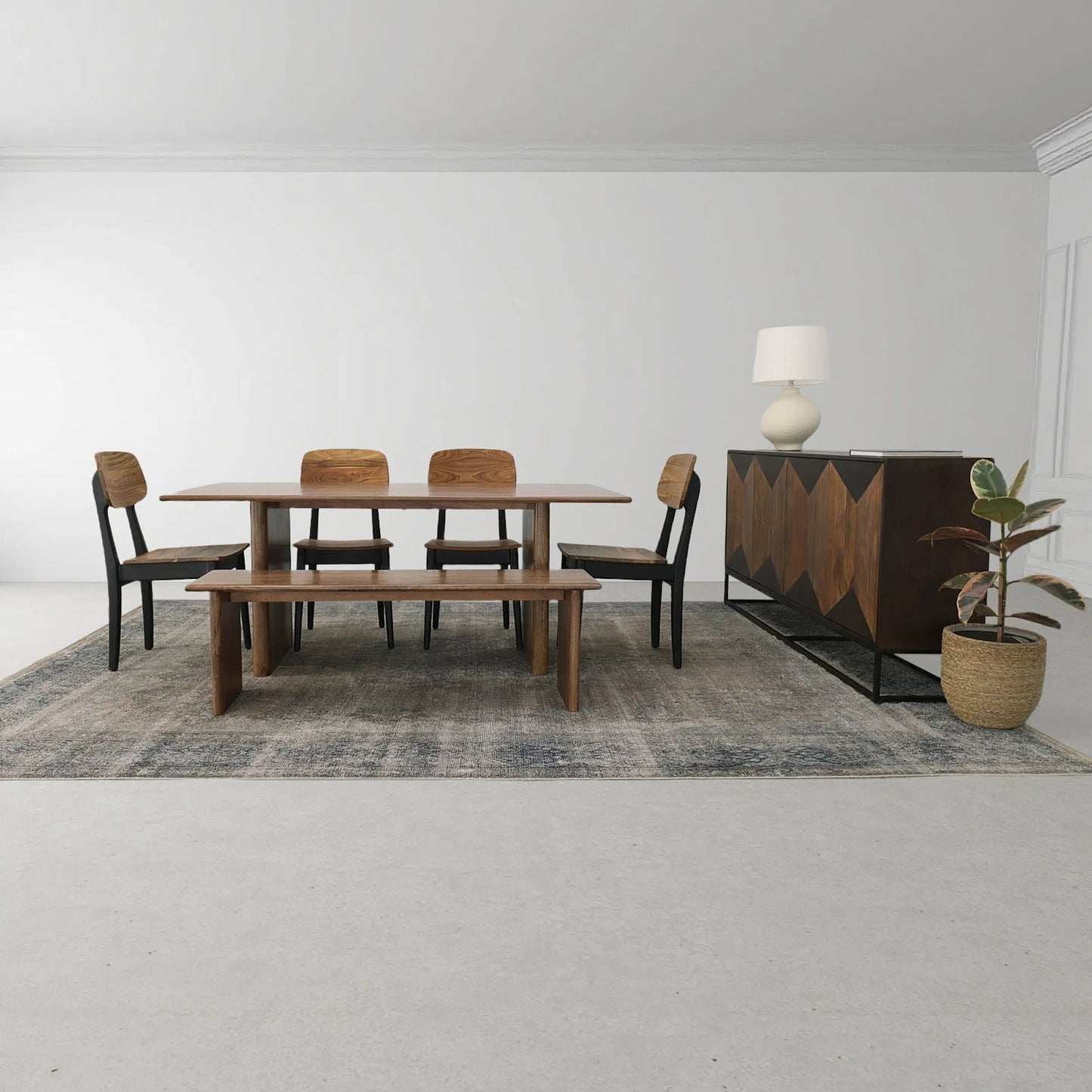 025 SI-2004271 | Lifestyle | Illusion Sideboard by LH Imports in brown, light brown and medium walnut, light teak. Made from iron, mango hardwood, mdf in a modern style.