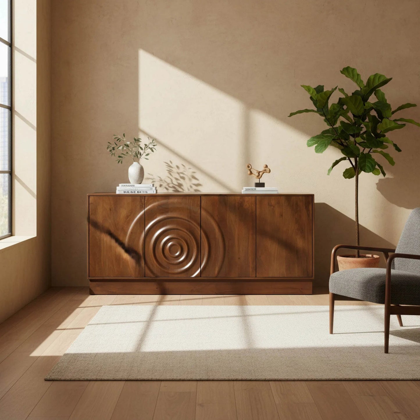 010 SI-2452742 | Lifestyle | Caracol Sideboard by LH Imports in light walnut. Made from unique in a transitional style.