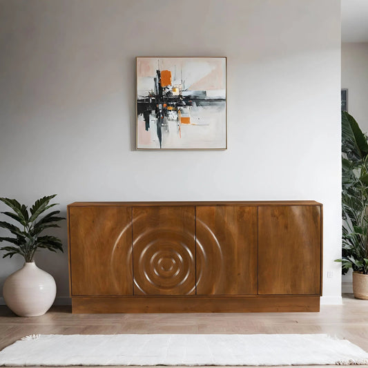 Caracol Sideboard by LH Imports in light walnut. Made from unique in a transitional style.