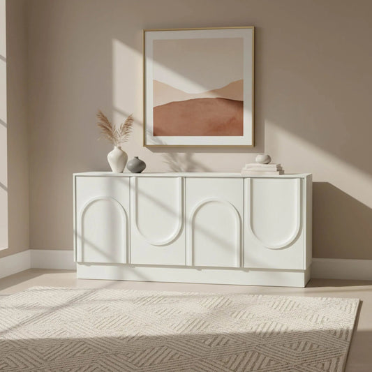 Tempo Sideboard by LH Imports in white wash. Made from unique in a modern style.