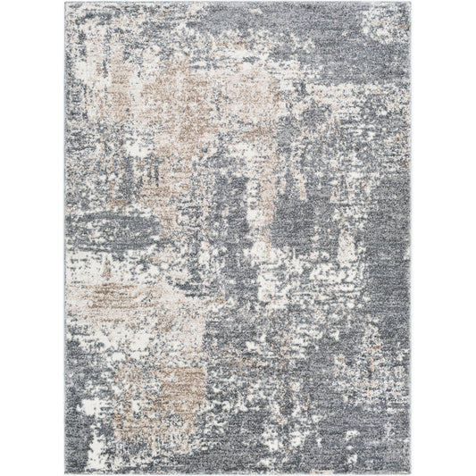 001 SI-2167380 | Primary Silo | Andorra ARD-2302 Rug by Livabliss in charcoal, gray, beige, off-white, medium brown. Made from polypropylene, polyester in a unique style.