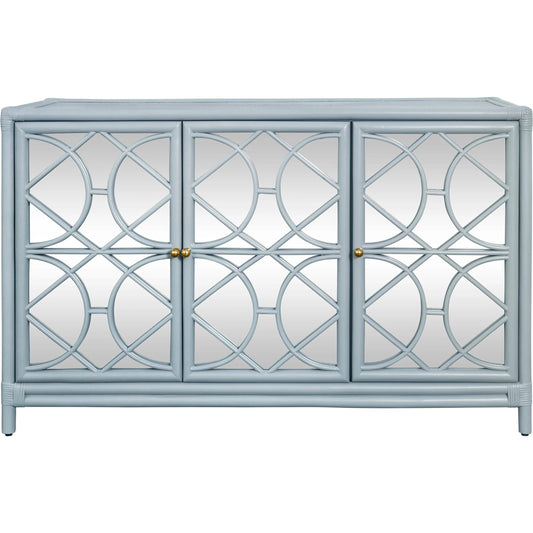 Aria Three Door Decorative Mirror Front Buffet by Worlds Away. Made from solid wood, mdf in a modern style.