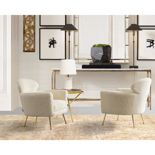 Felice Chair by Pasargad Home in cream and cream, cream. Made from unique in a modern style.