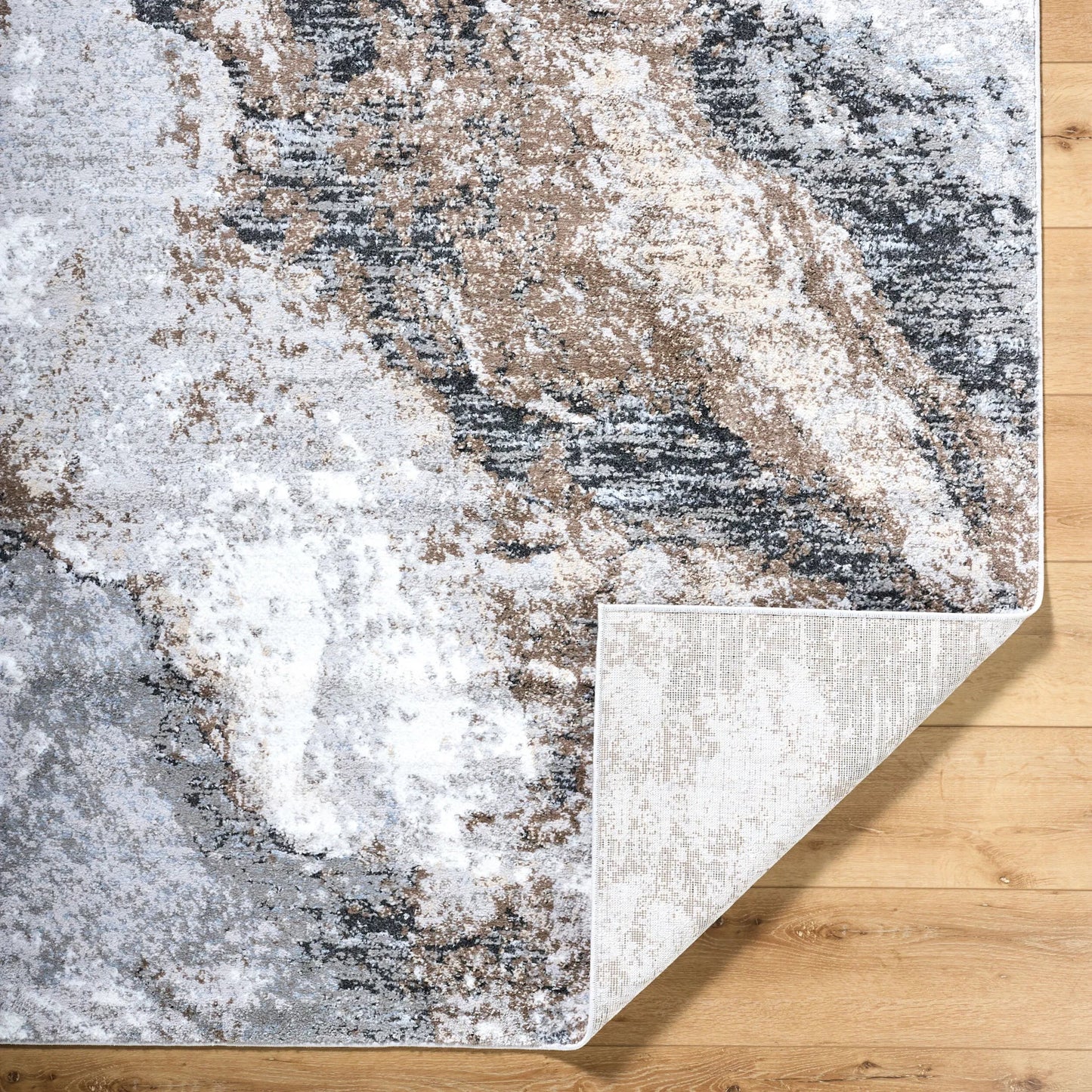 002 SI-2168903,SI-2168904,SI-2168905 | Closeup | Andorra Plus ARP-2317 Rug by Livabliss in light silver, silver, prairie dust, metallic - silver, nickel, sage. Made from polypropylene, polyester in a unique style.