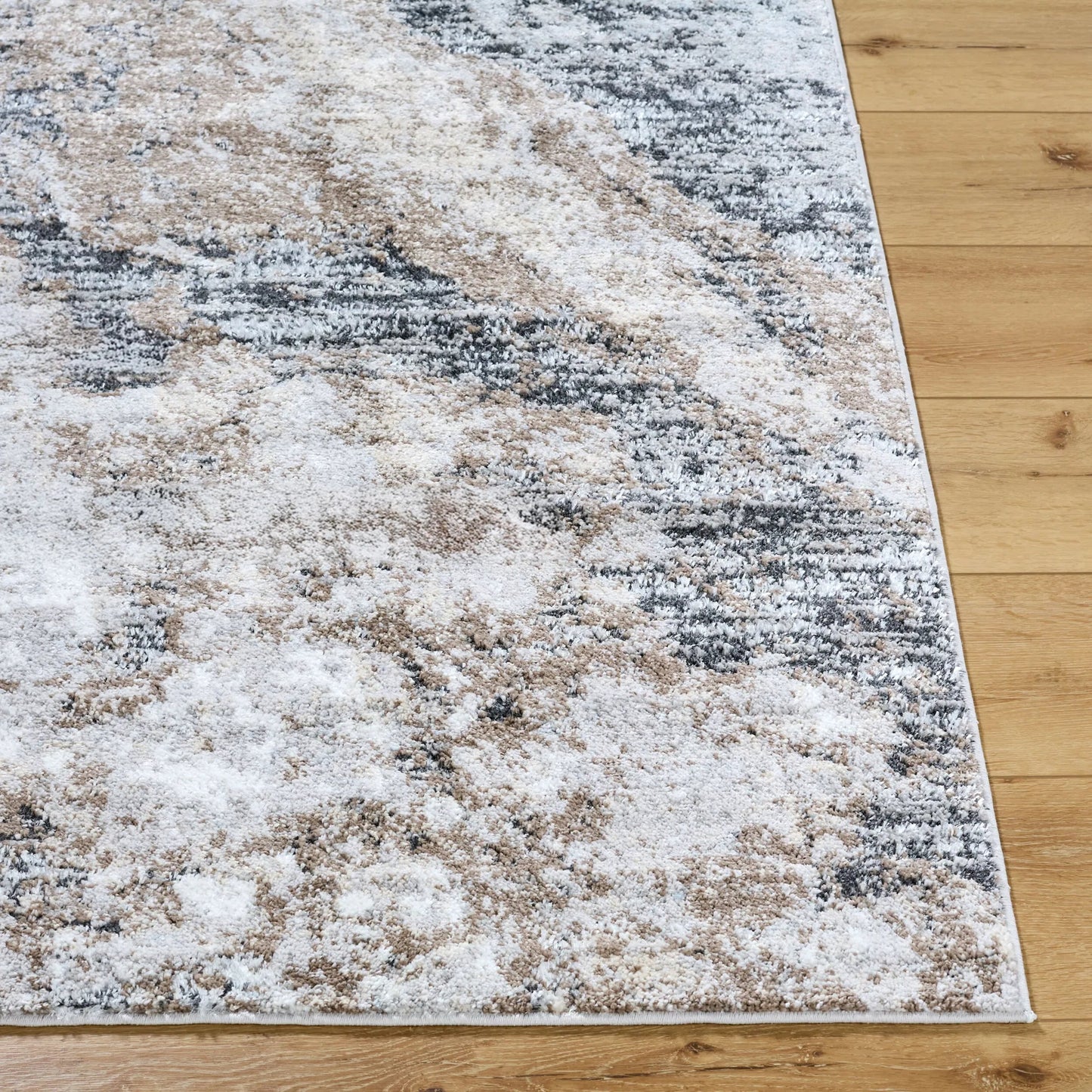 003 SI-2168903,SI-2168904,SI-2168905 | Closeup | Andorra Plus ARP-2317 Rug by Livabliss in light silver, silver, prairie dust, metallic - silver, nickel, sage. Made from polypropylene, polyester in a unique style.