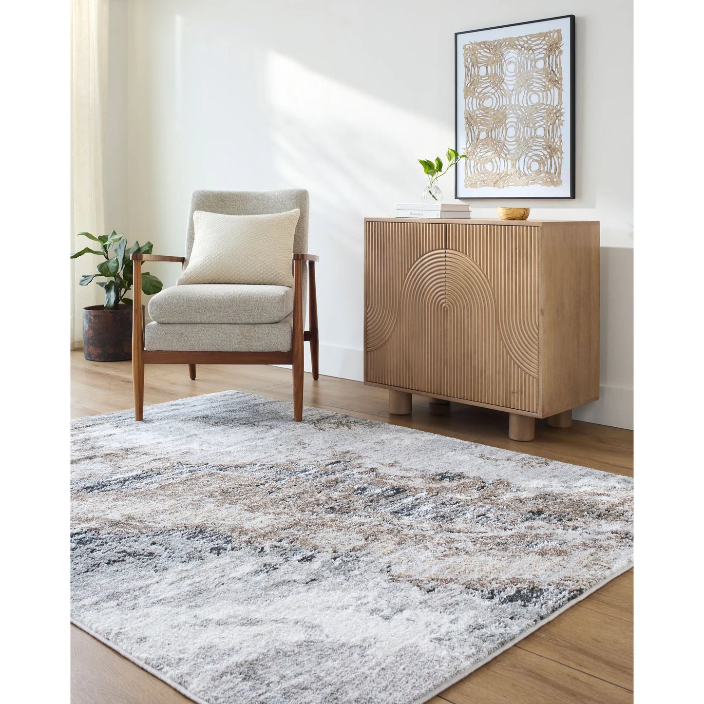 006 SI-2168903,SI-2168904,SI-2168905 | Lifestyle | Andorra Plus ARP-2317 Rug by Livabliss in light silver, silver, prairie dust, metallic - silver, nickel, sage. Made from polypropylene, polyester in a unique style.