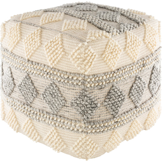 Anders - 32535 by Livabliss in medium gray, cream, khaki. Made from 40% cotton, 30% polyester, 30% wool, 100% polybeads, 100% cotton in a eclectic & global style.