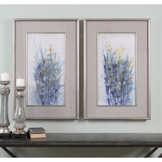 Indigo Florals Framed Art (Set of 2) by Uttermost in multi. Made from fir in a modern style.