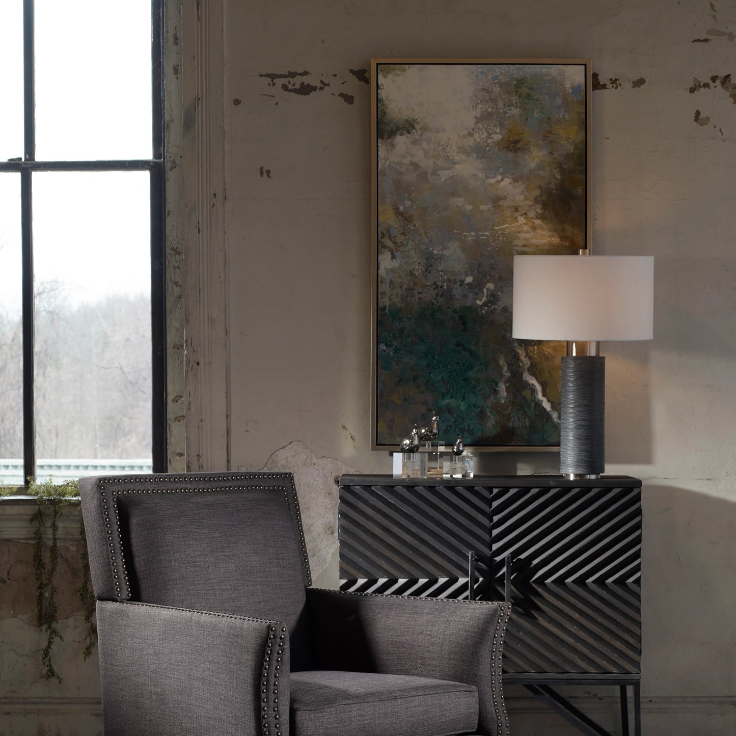 004 S-253940 | Closeup | Roaring Thunder Modern Art by Uttermost in multi. Made from canvas, firwood in a modern style.