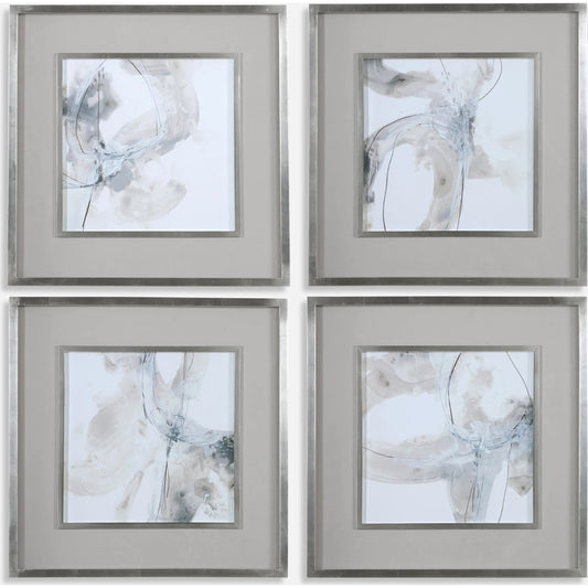 Divination Abstract Art (Set of 4) by Uttermost in multi. Made from pine, glass, mdf, paper in a modern style.