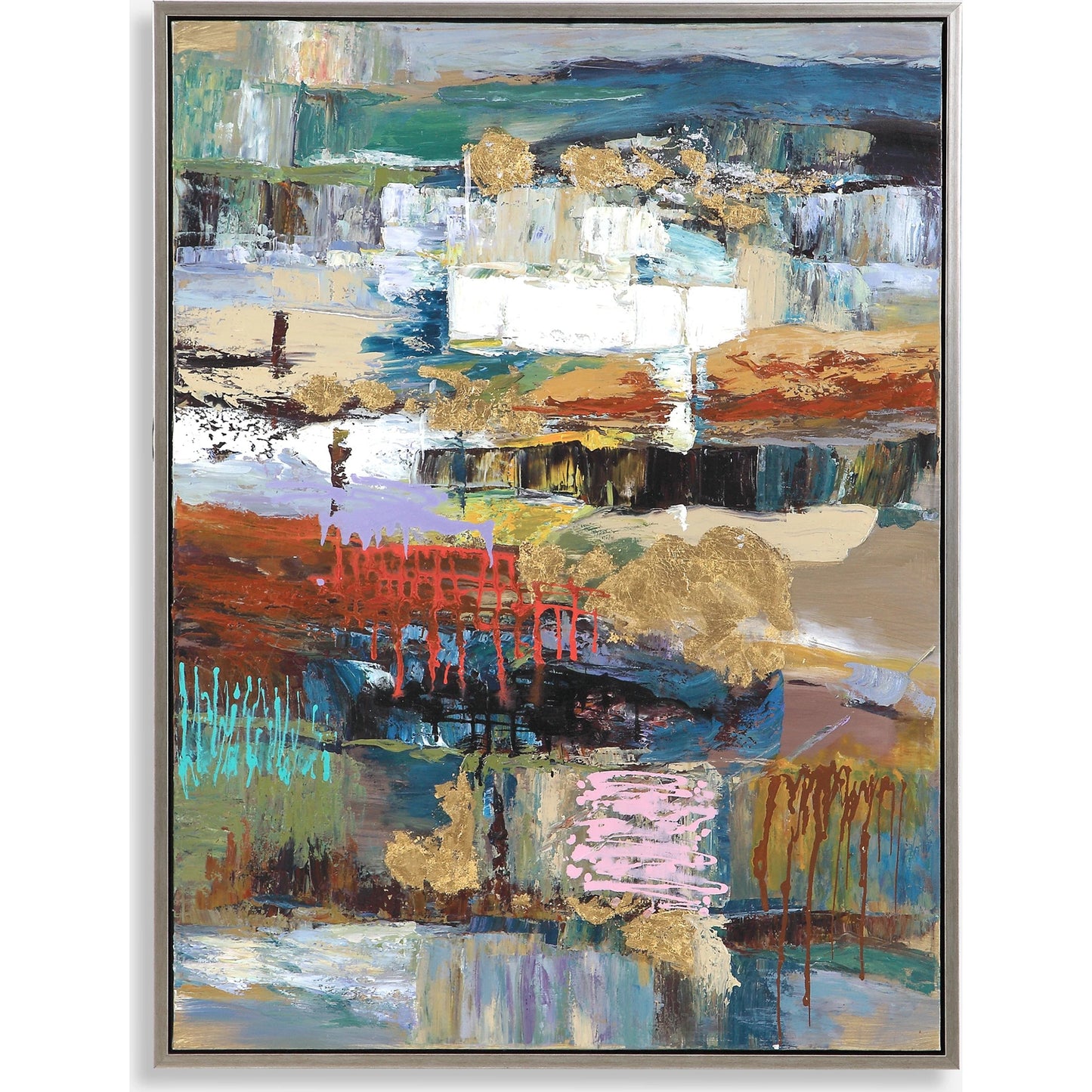 001 S-338840 | Primary Silo | Fiesta Hand Painted Canvas by Uttermost in multi. Made from fir wood, canvas, pu frame in a modern style.