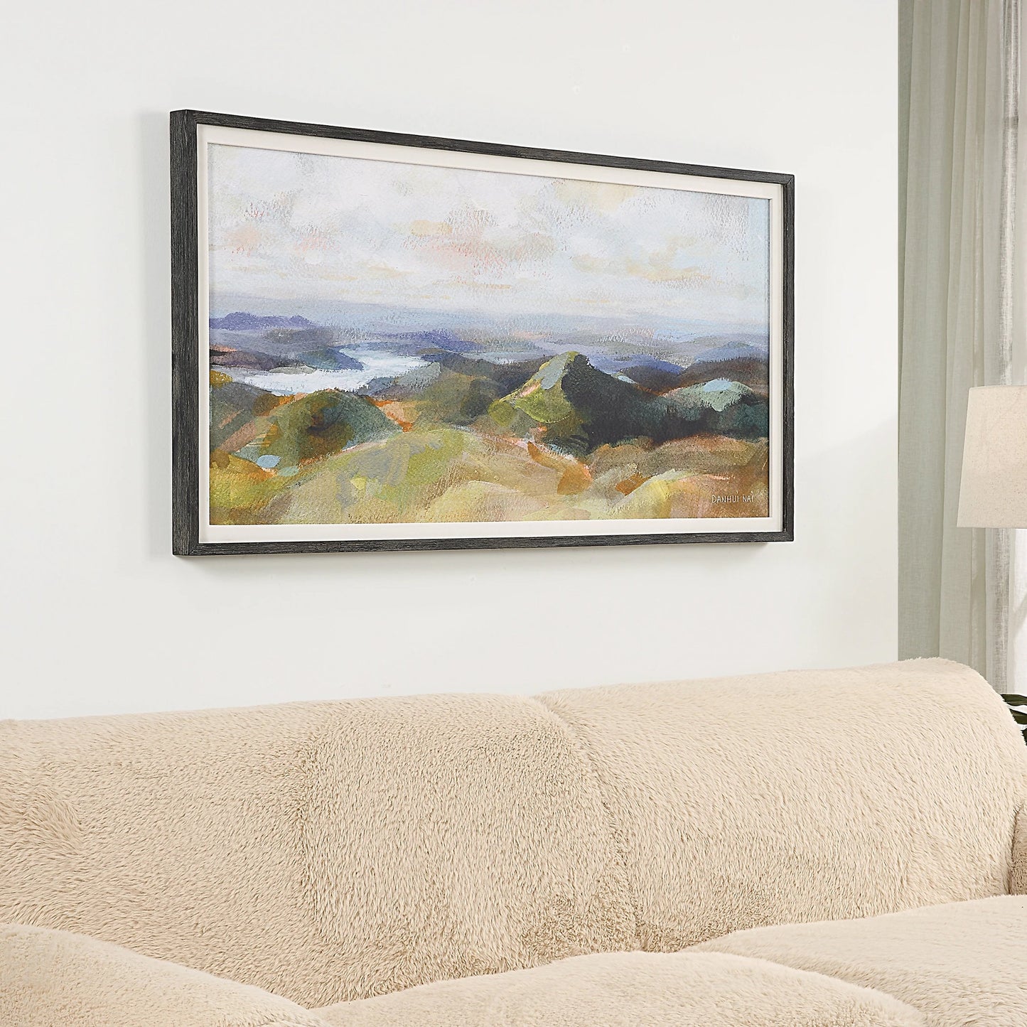 005 SI-2146882 | Closeup | Above the Lakes Framed Landscape Print by Uttermost. Made from pine, mdf, linen, paper in a modern style.