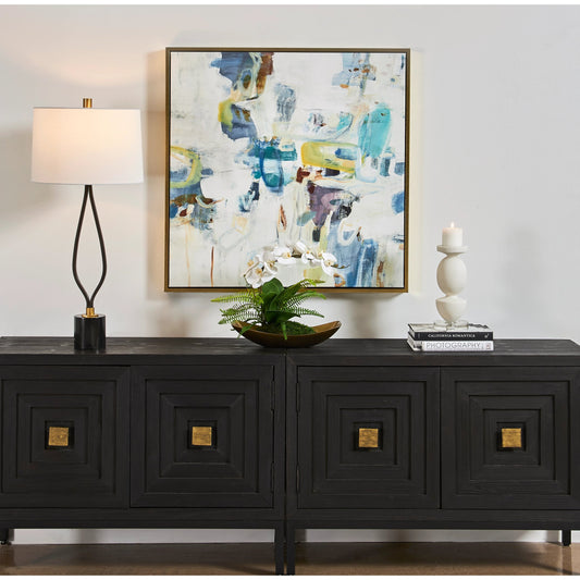 Rolling Onward Framed Abstract Art by Uttermost. Made from solid wood, canvas in a modern style.