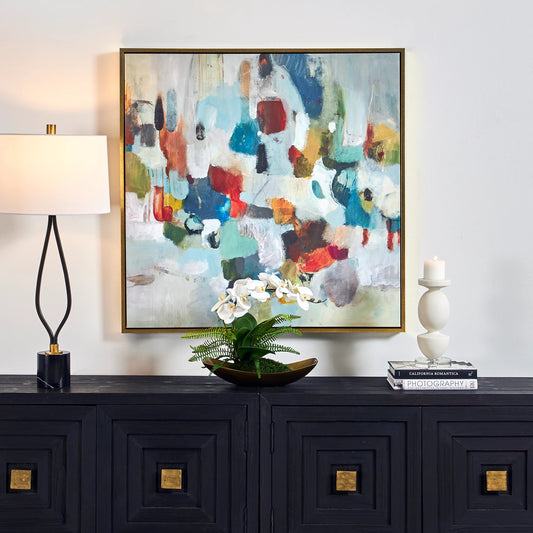 As We Say Framed Abstract Art by Uttermost. Made from solid wood, canvas in a modern style.