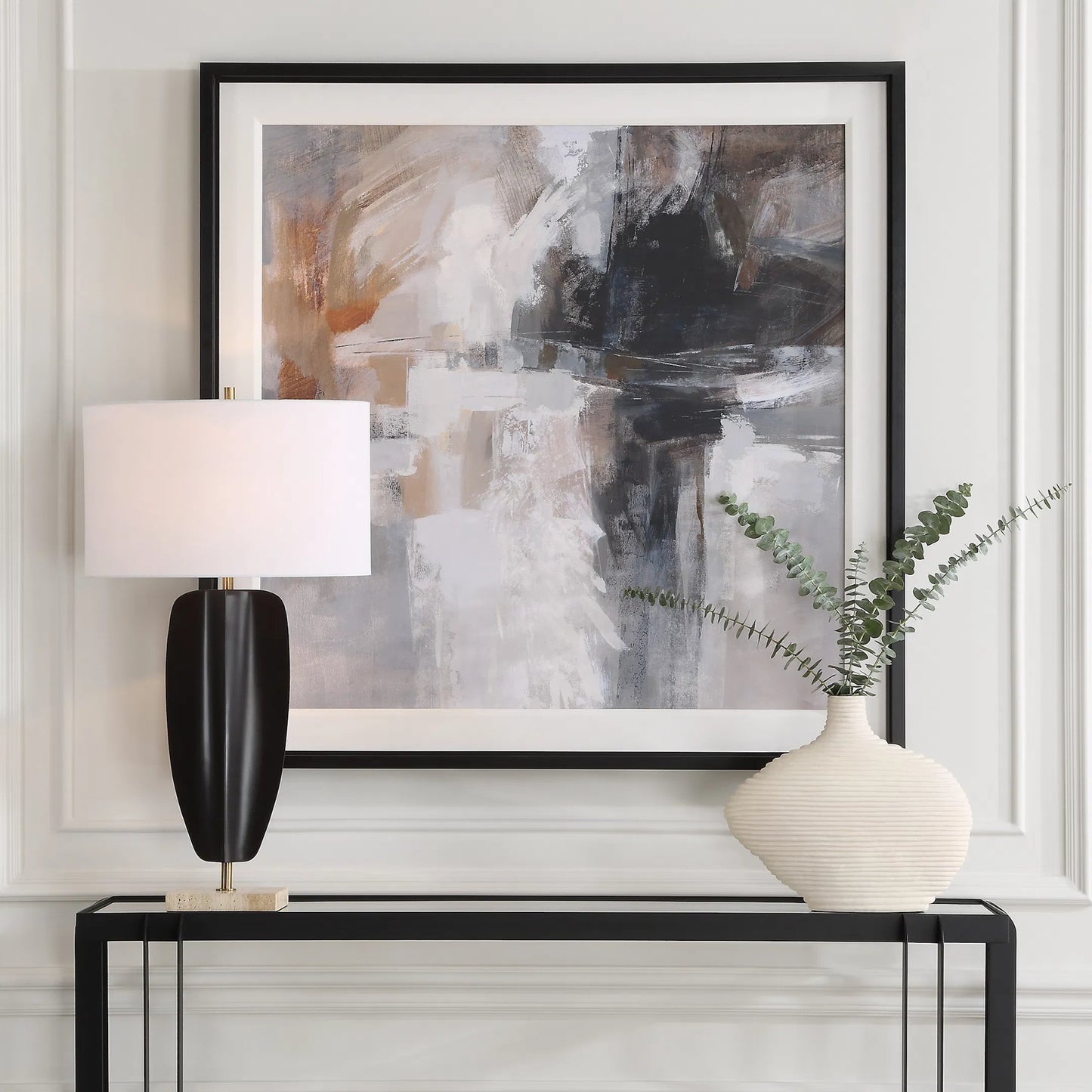 004 SI-2262477 | Lifestyle | Wings Neutral Abstract Framed Print by Uttermost. Made from aluminium, pine, mdf, paper, linen in a eclectic & global style.