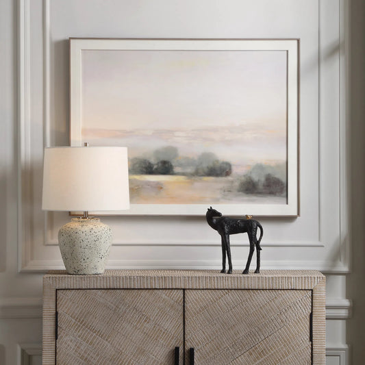 Atmospheric Neutral Landscape Print by Uttermost. Made from alumnium, pine, mdf, paper, linen in a traditional style.