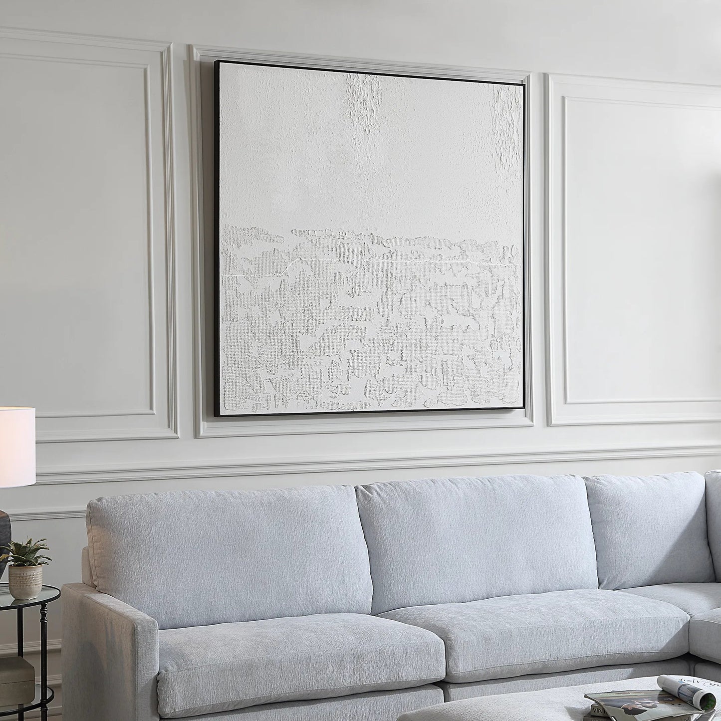 009 SI-2262485 | Lifestyle | Below the Surface Abstract Art by Uttermost. Made from canvas, firwood frame, mdf in a transitional style.