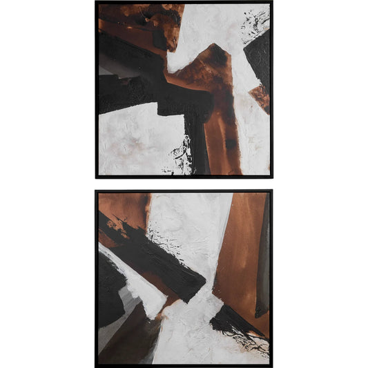 Tactile Inspiration Framed Abstract Art by Uttermost. Made from solid wood, canvas in a eclectic & global style.