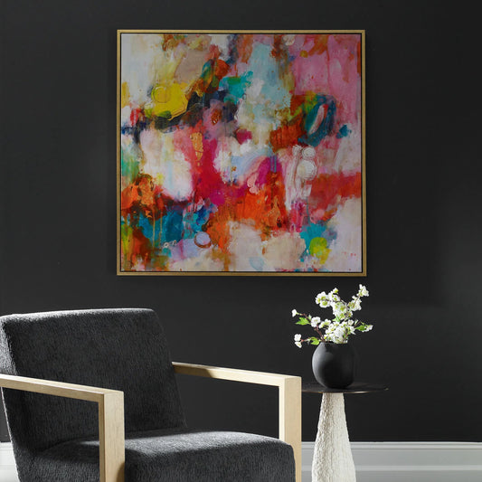 A Colorful Mindset Framed Abstract Art by Uttermost. Made from solid wood, canvas in a eclectic & global style.