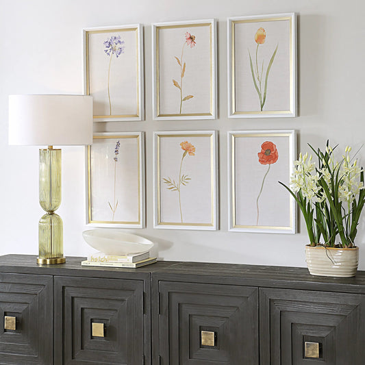Wild Flourish Framed Floral Prints by Uttermost. Made from plastic, glass, mdf, paper in a transitional style.