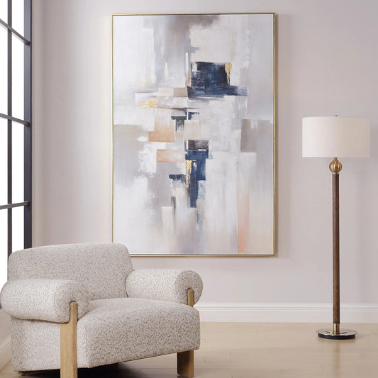 Waterfront Geometric Abstract Art by Uttermost. Made from canvas, plastic, pine, mdf, acrylic in a modern style.