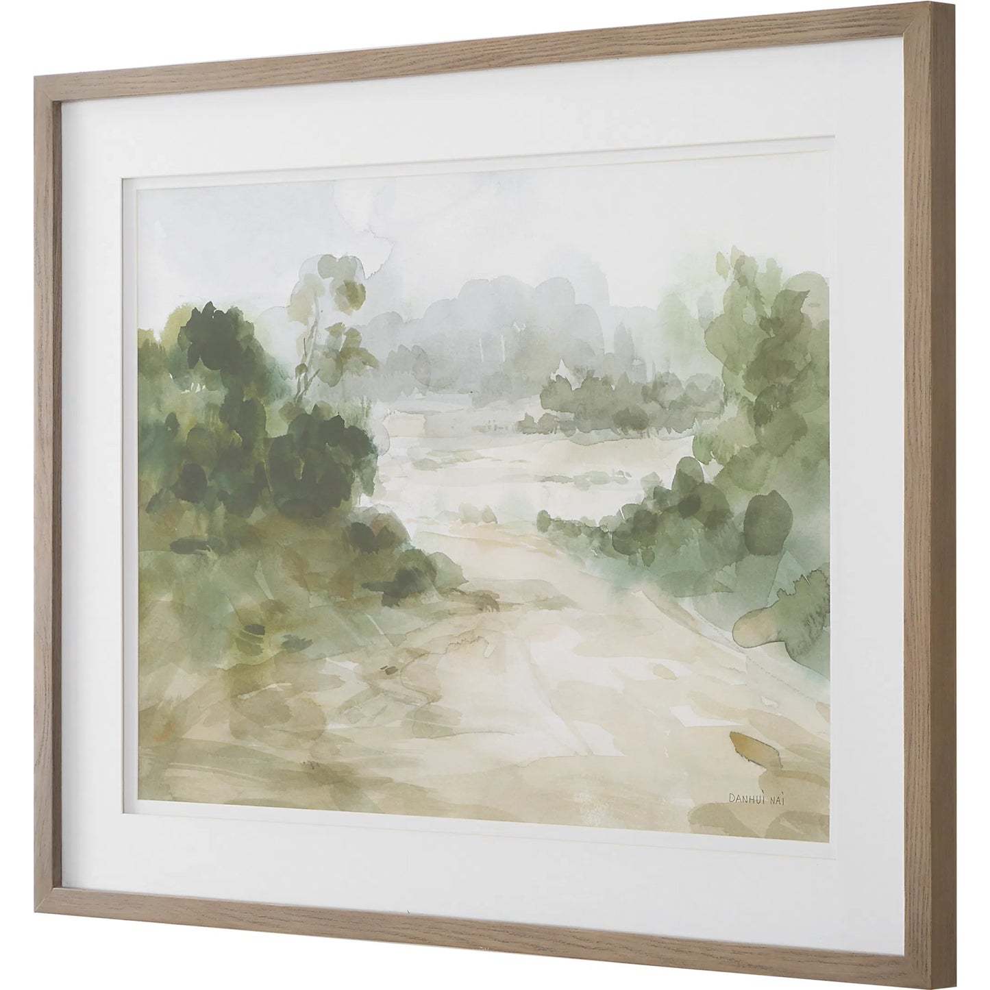 002 SI-2295323 | Additional Silo | Verdant Watercolor Landscape Print by Uttermost. Made from pine, mdf, glass, paper, veneer in a transitional style.