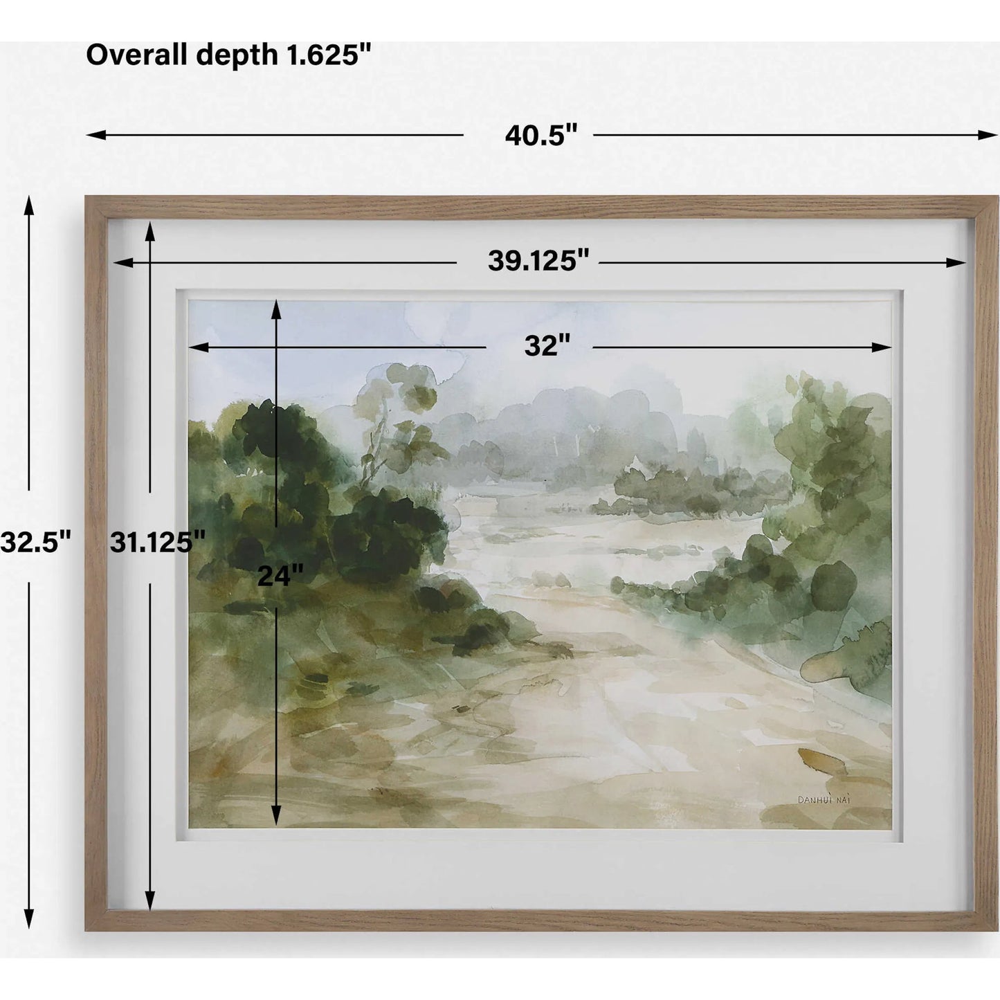 004 SI-2295323 | Additional Silo | Verdant Watercolor Landscape Print by Uttermost. Made from pine, mdf, glass, paper, veneer in a transitional style.