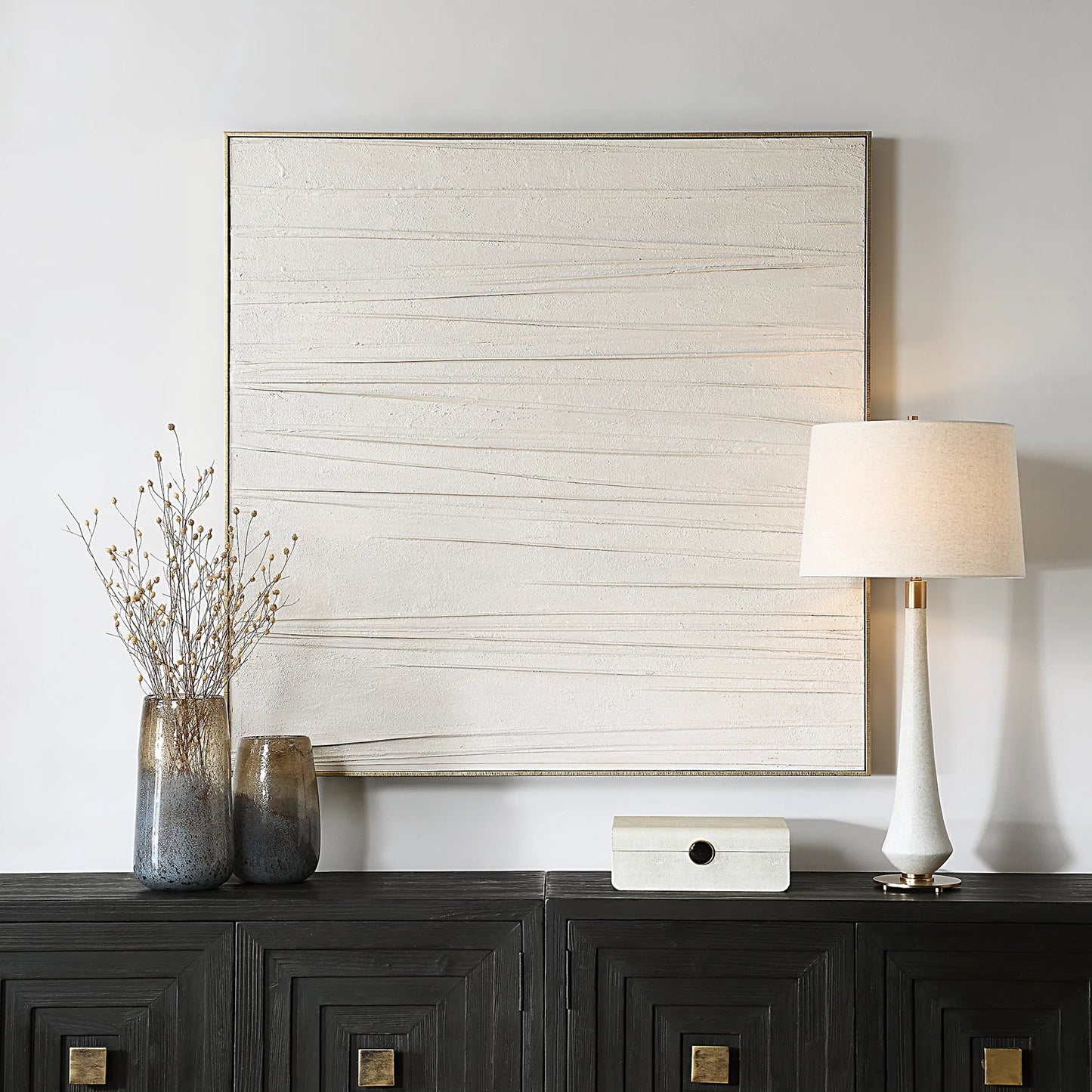 004 SI-2295317 | Lifestyle | Walking the Line Minimalist Canvas Art by Uttermost. Made from pinewood, canvas, mdf, ps frame in a transitional style.