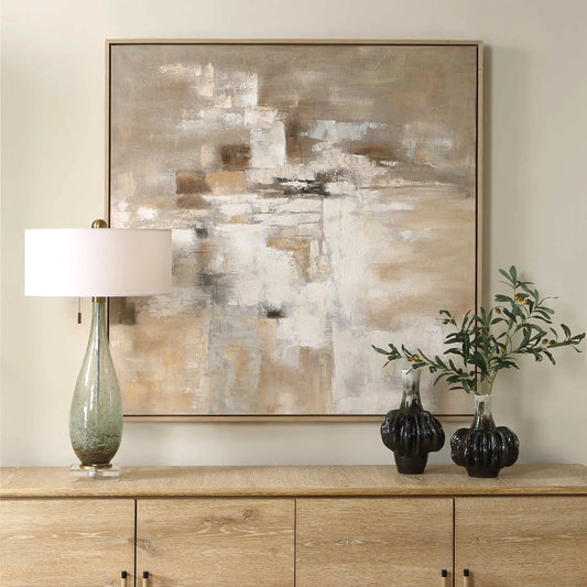 Time to Time Hand Painted Abstract Art by Uttermost. Made from canvas ,wood frame, veneer in a unique style.