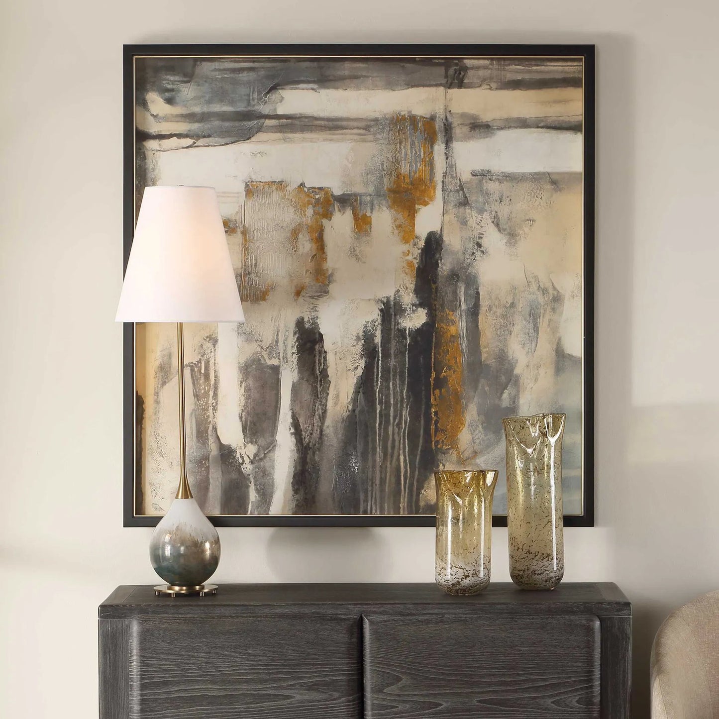 003 SI-2526242 | Lifestyle | Landslide Framed Abstract Print by Uttermost. Made from pine, mdf, iron, paper in a unique style.